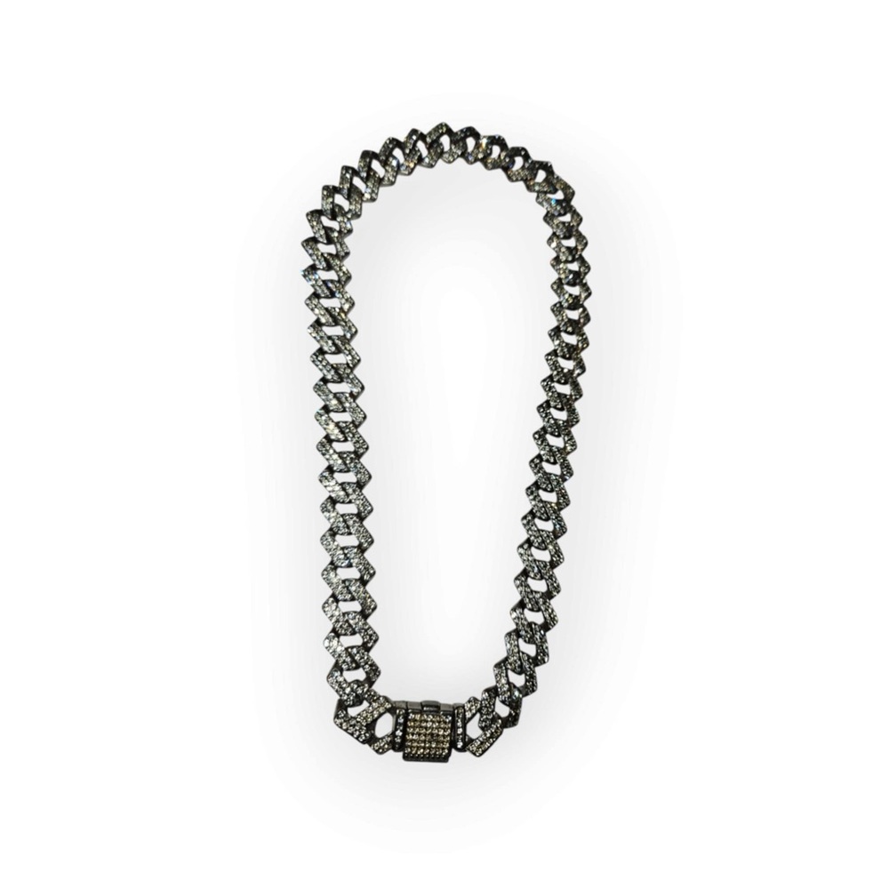 Cuban necklace silver plated stainless steel